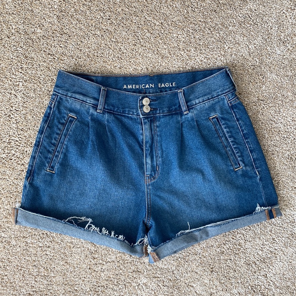 American Eagle Outfitters Dark Blue Denim Jean Shorts